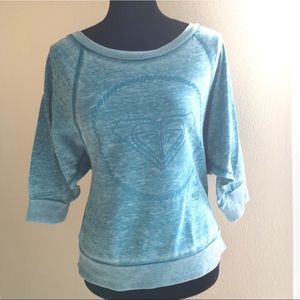 Roxy sweatshirt comfy teal with heart size medium